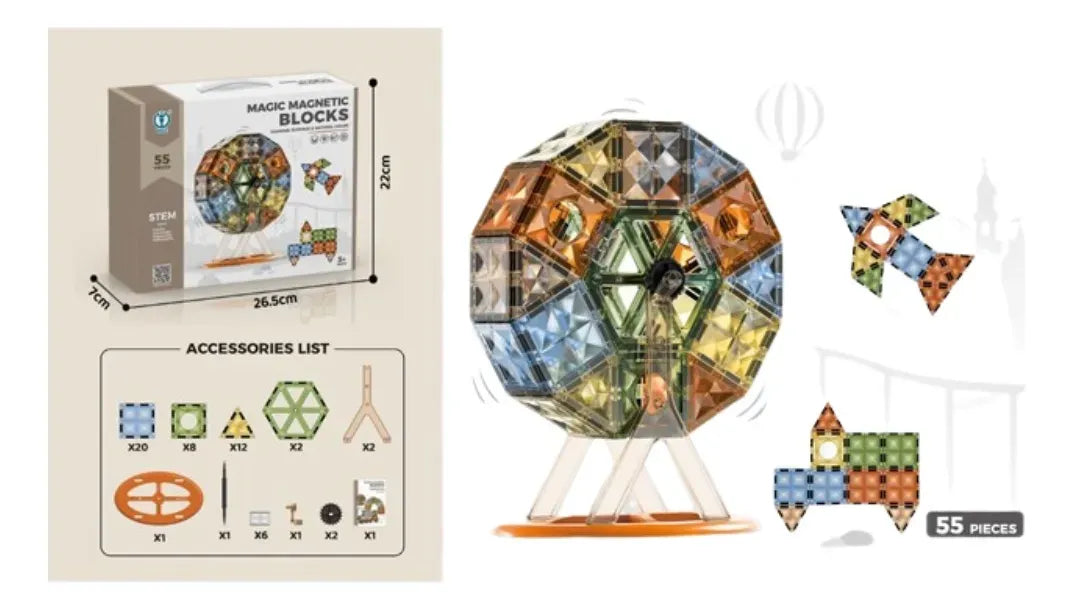 Magic Magnetic Bloques Magenticos 55 pzas 2421346 Shine