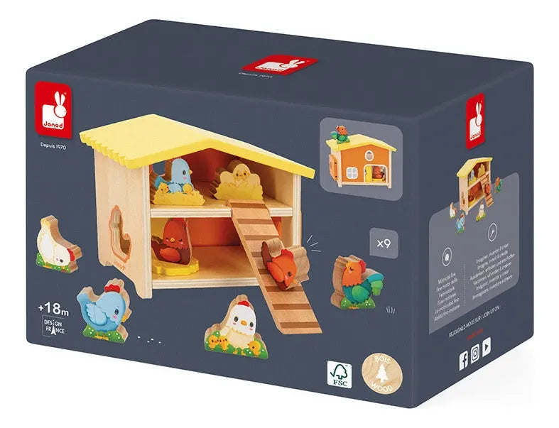 Janod Granja Mi Primer Gallinero Didáctico J03311