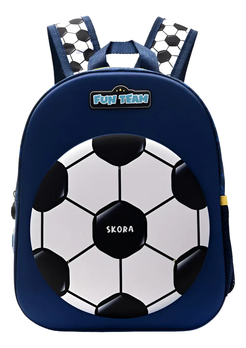 Mochila C/Luz Petit Termoformada Futbol Azul 12p 22x30x10cm 41320