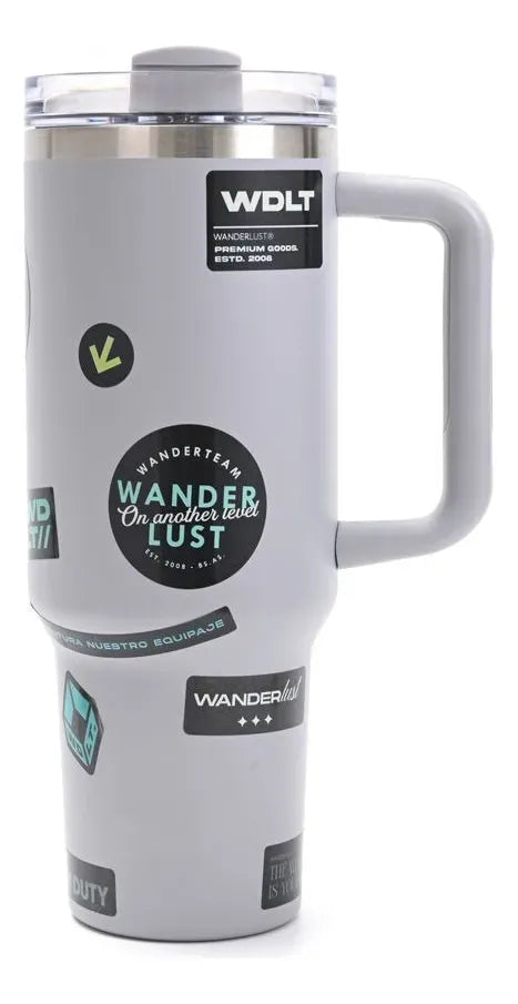 Wanderlust Vaso Termico Con Bombilla 1200ml Gris 40125