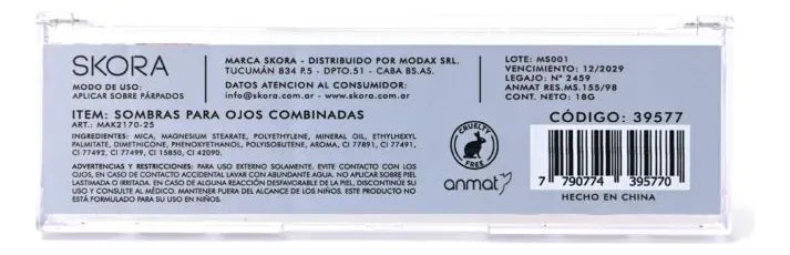 Skora Beauty Sombra Para Ojos Mate/Brillante 12 tonos 39577