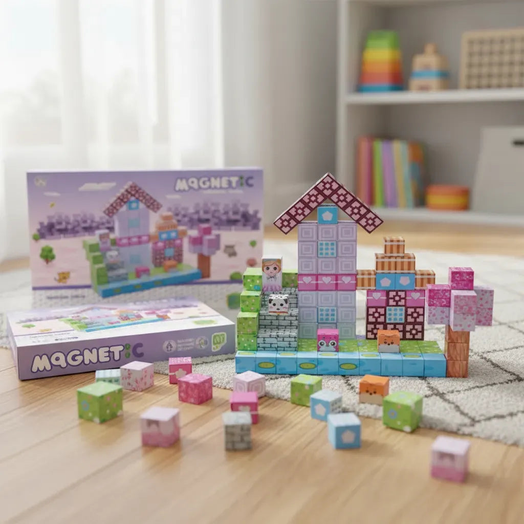 Bloques Magnéticos Cubos Steam Minecraft Pink Shine 3016380