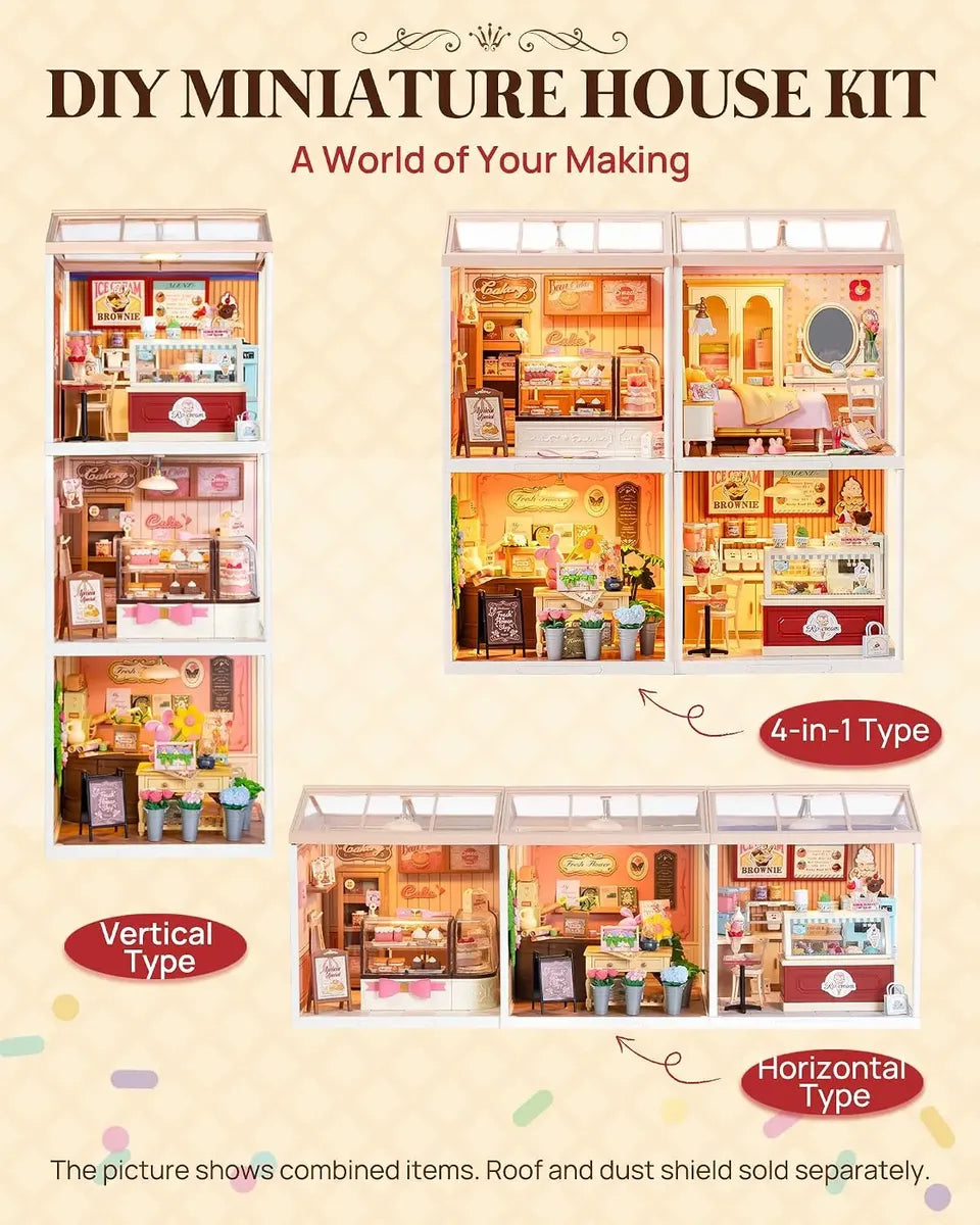 Robotime Puzzle 3d Mini Ice Cream Store Rolife Dw018b