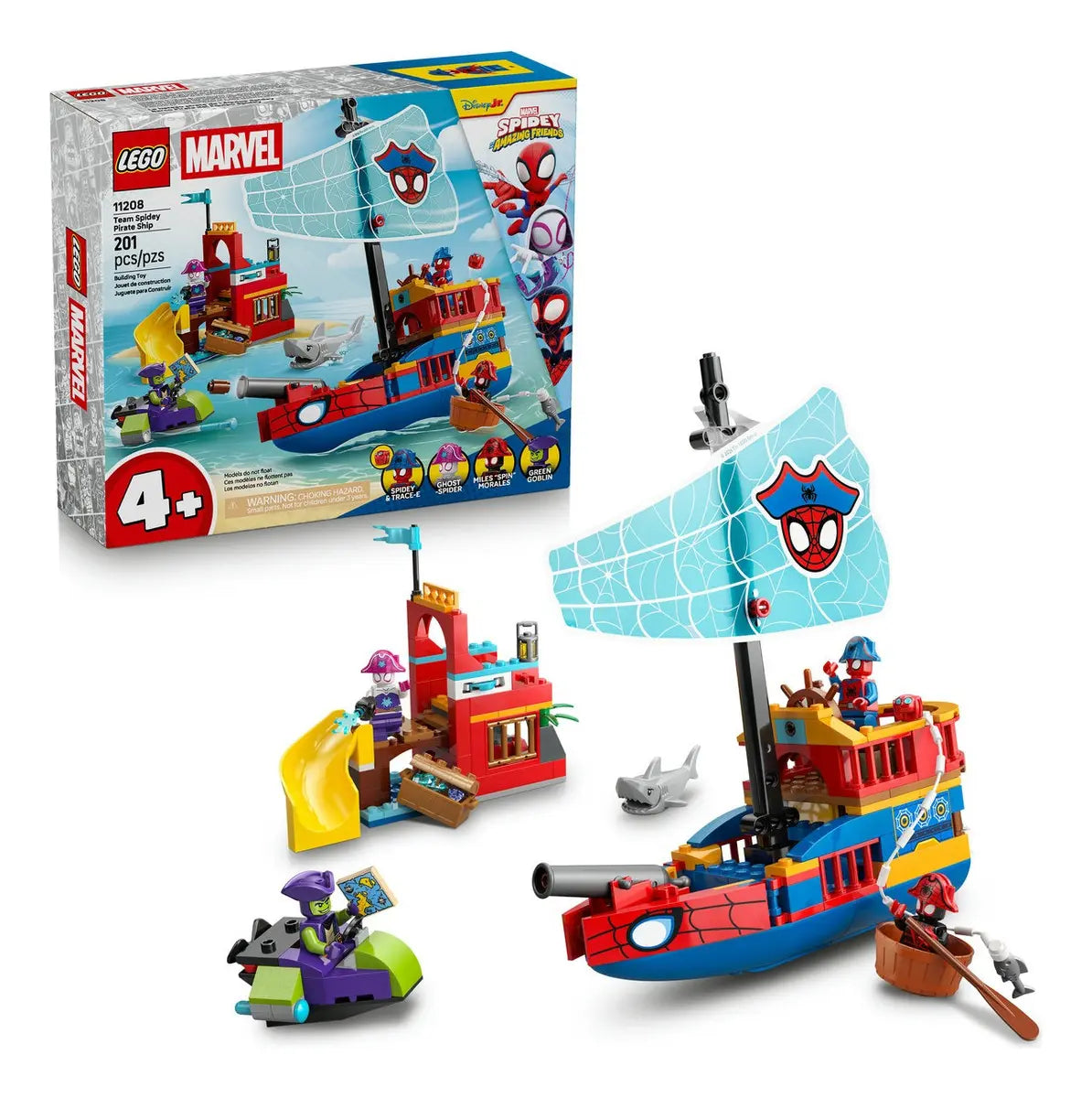Lego Marvel: Barco Pirata del Equipo Spidey 11208