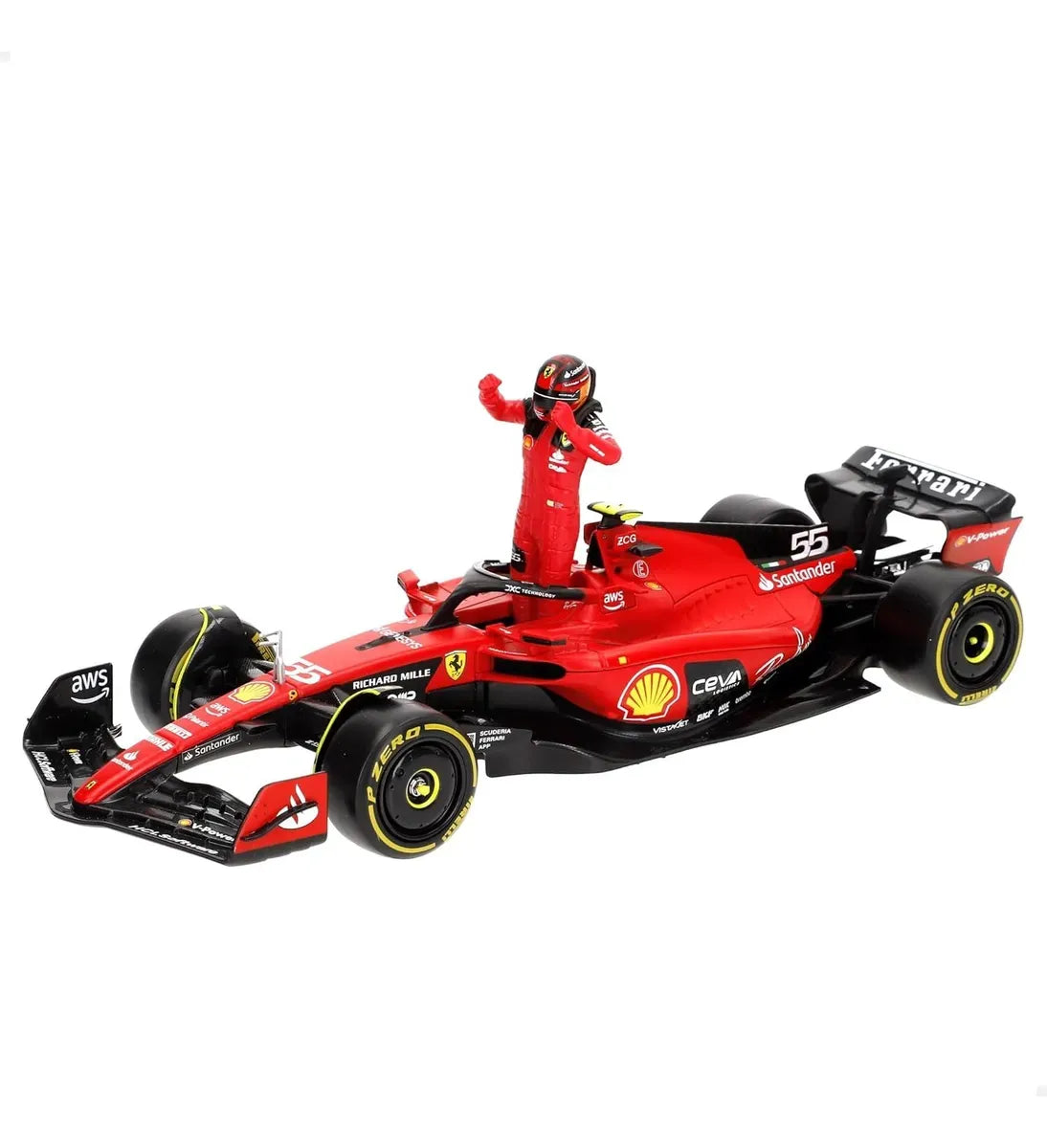 Bburago 1:24 Ferrari SF-23 w/driver, SAINZ 18-26809