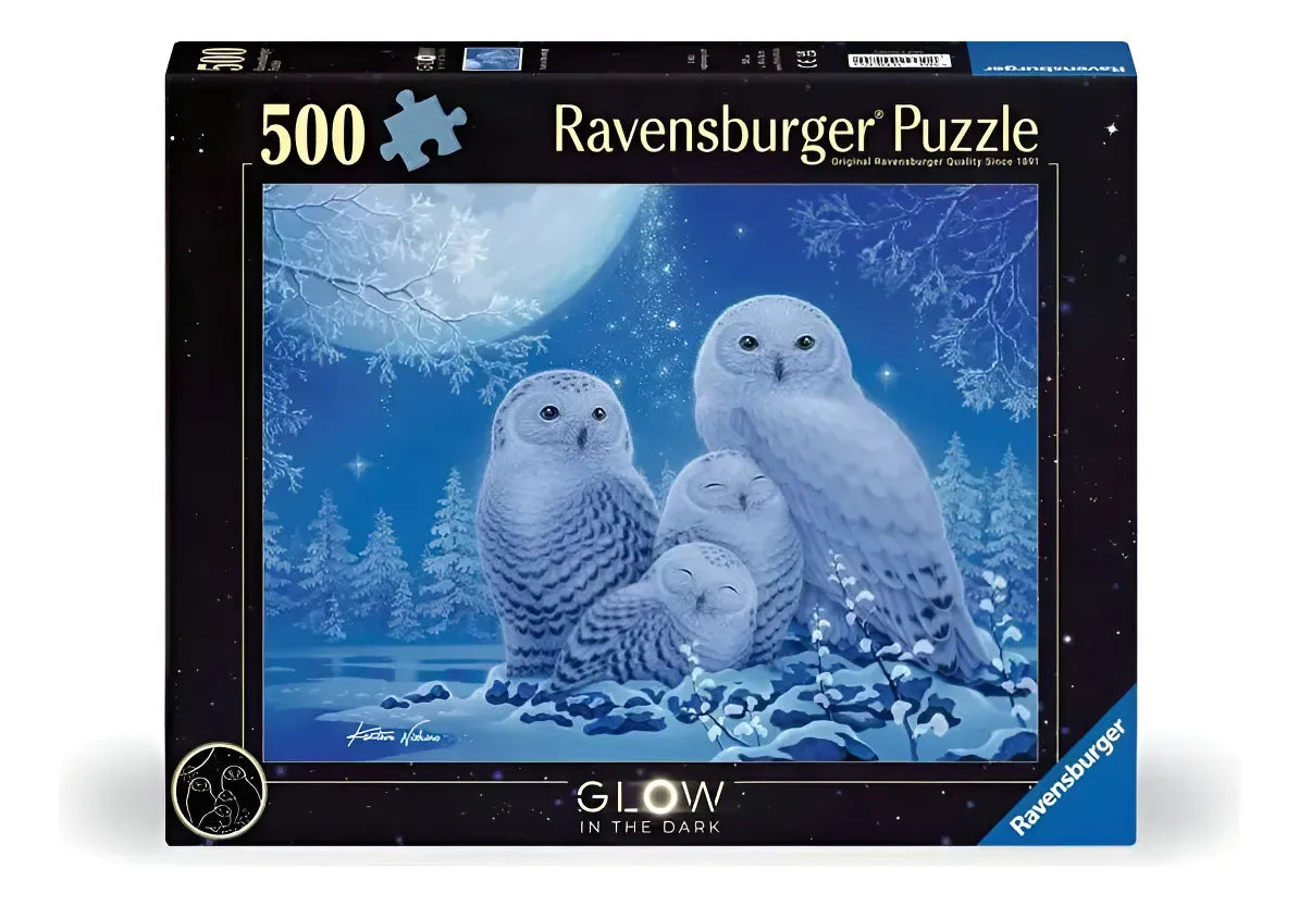 Ravensburger Puzzle Glow 500p Owls In The Moonlight 12000479
