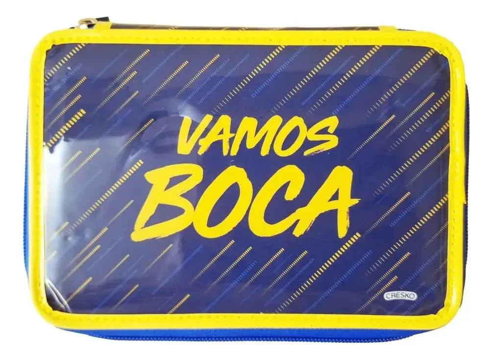 Cresko Cartuchera PVC Boca Jr. 2 Pisos Vamos Xeneize BO448