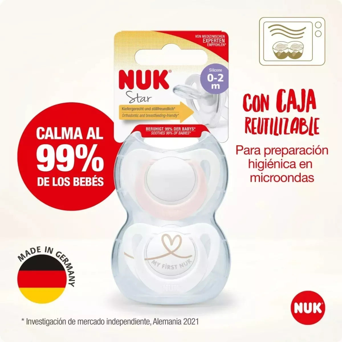 Nuk Set de dos chupetes Star rosa 10730703