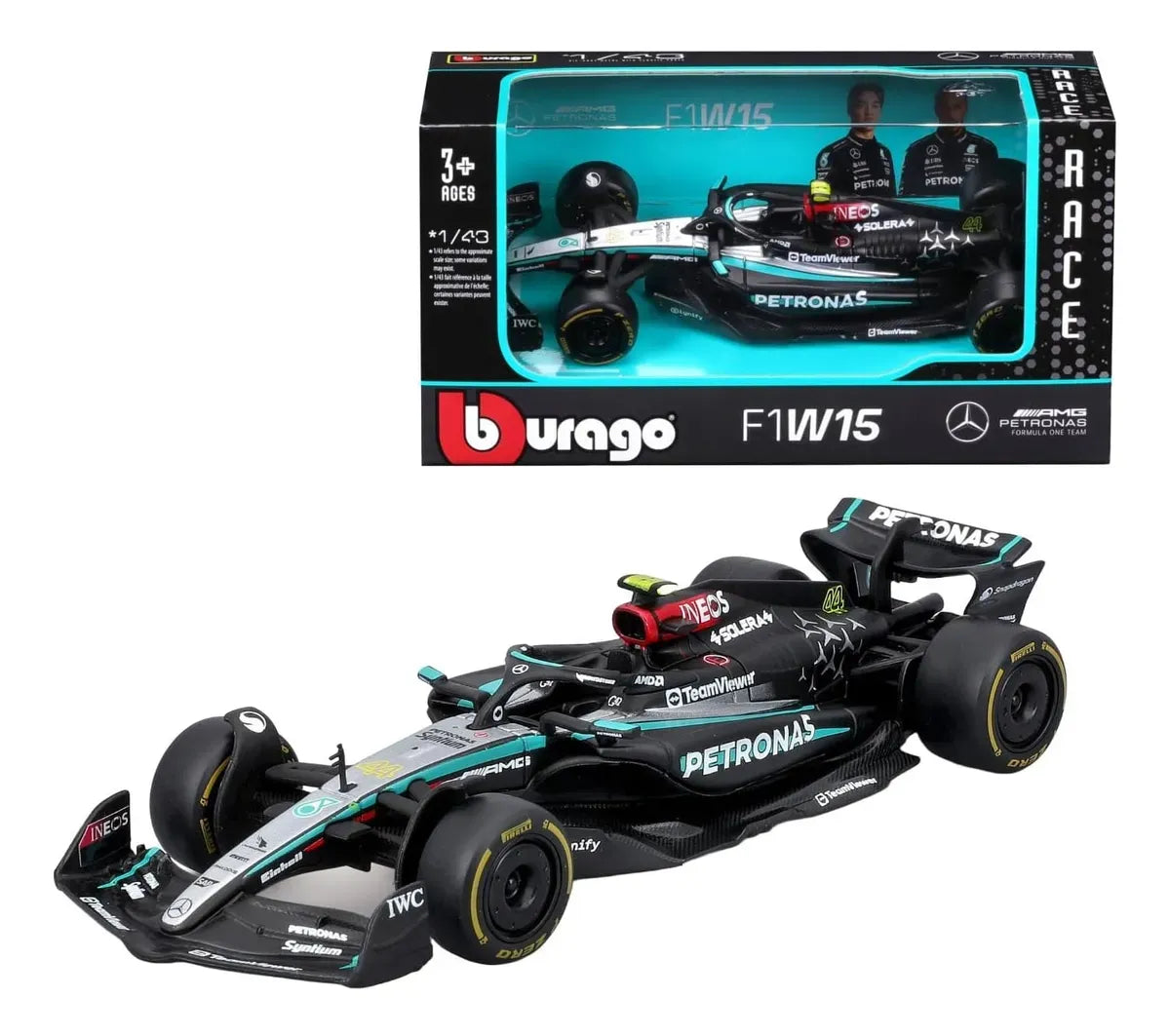 Bburago 1:43 Mercedes-AMG Petronas F1 Team RUSSELL 18-38208