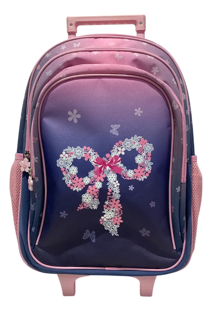 Combo Escolar Mochila Moño 18p + Lunchera Zykl008 Shine Violeta