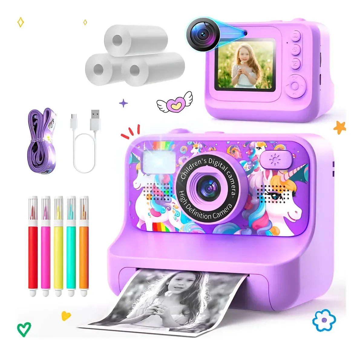 Camara Instantanea para niños de Unicornio PURPURA S56815