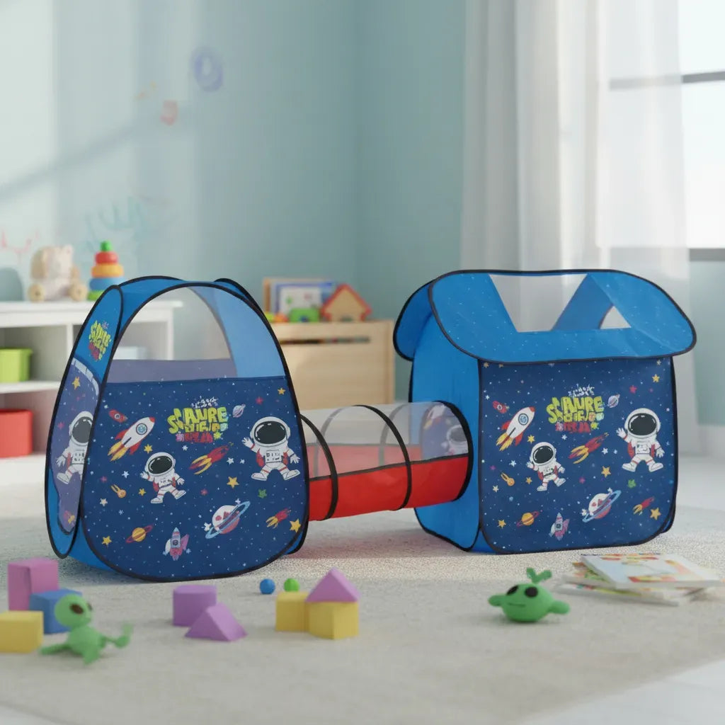 Carpa De Juegos Infantil Con Túnel Y Pelotero 2346642 Shine Azul
