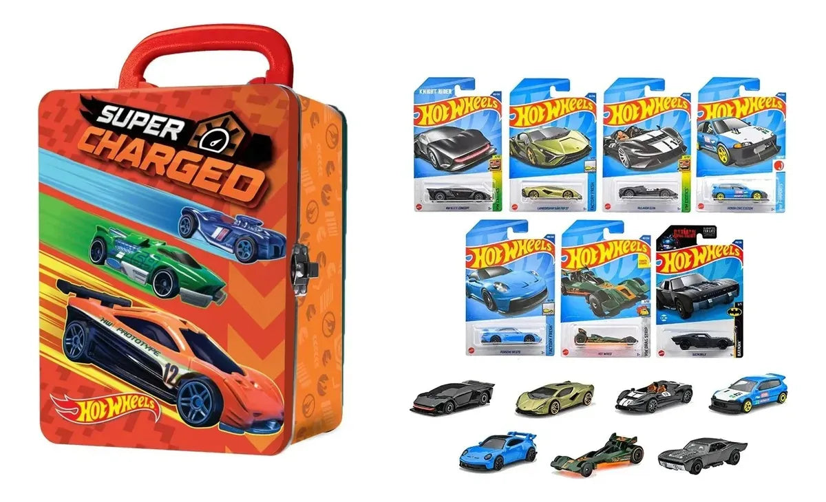 Combo 10 Autitos Hot Wheels + Guardacoches Hwcc2-24r