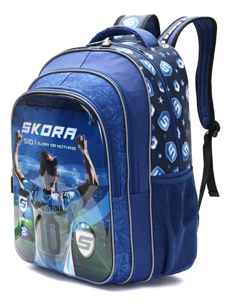 Skora Mochila Espalda Lets Play Futbol Camiseta 18p 42879 Azul