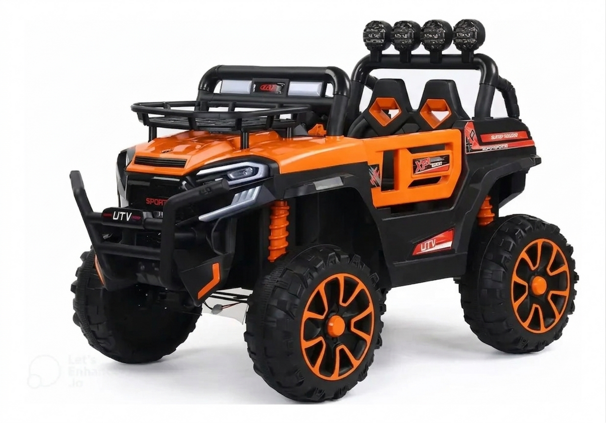 Auto A Bateria Jeep Todo Terreno Naranja DLX-6188