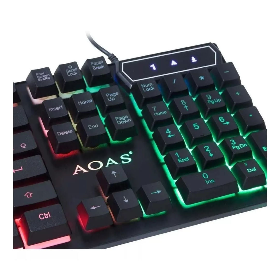 Kit Gamer Teclado Y Mouse Aoas M300 Retroiluminado Shine