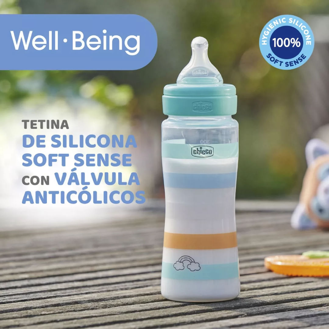 Chicco Mamadera Wellbeing Colors con sistema anticolicos 4M+ 00028637210370