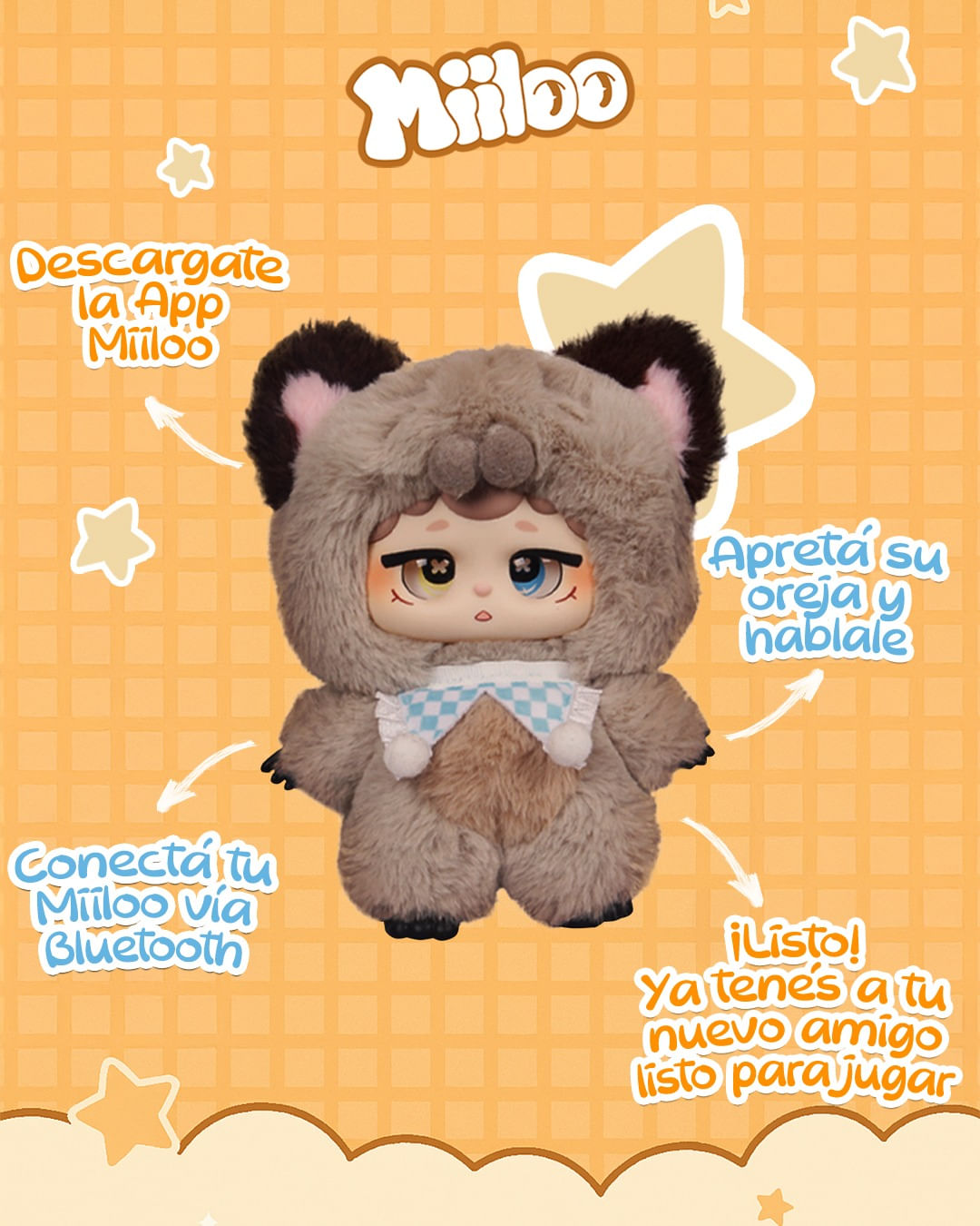 Miiloo Muñeca Peluche Inteligencia Artificial Gris MLT-S1