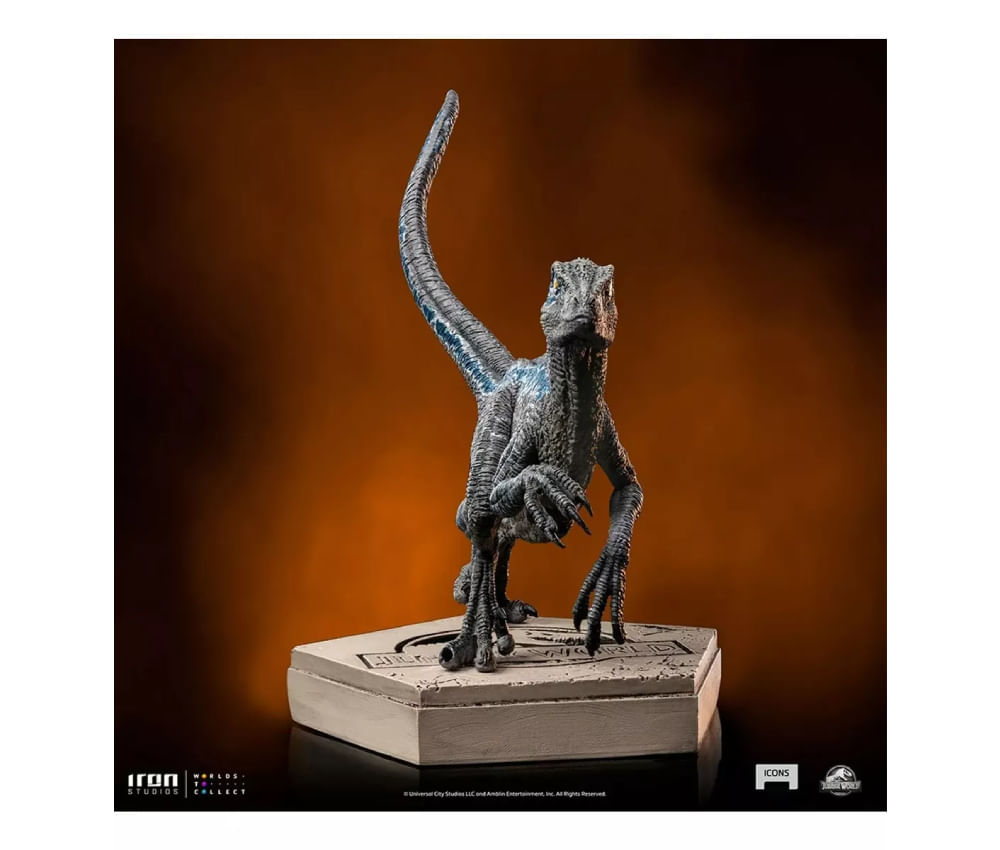 IRON STUDIOS VELOCIRAPTOR BLUE A JURASSIC WORLD ICONS UNIVJP75322-IC