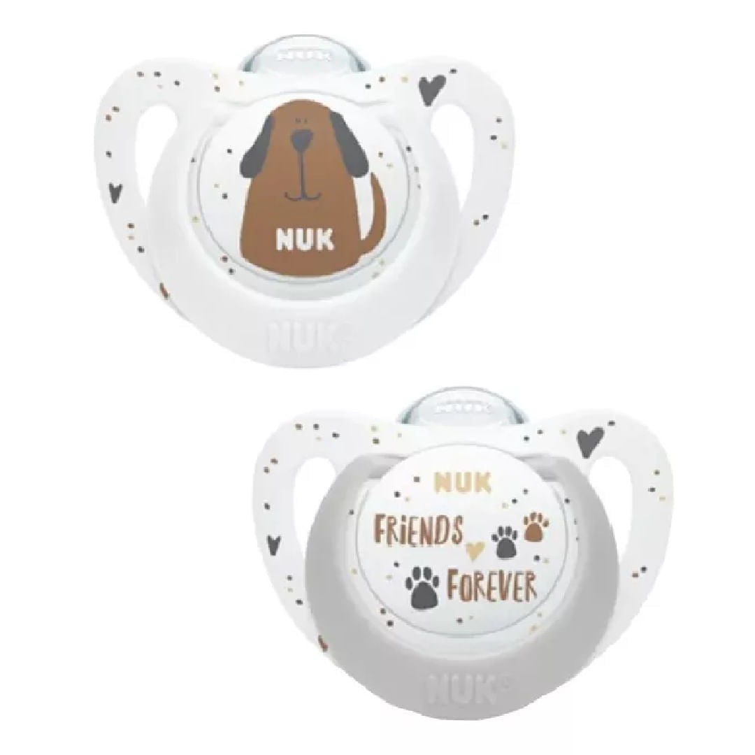 Nuk Set de dos chupetes Star perros y gatos 06-18M 10176313