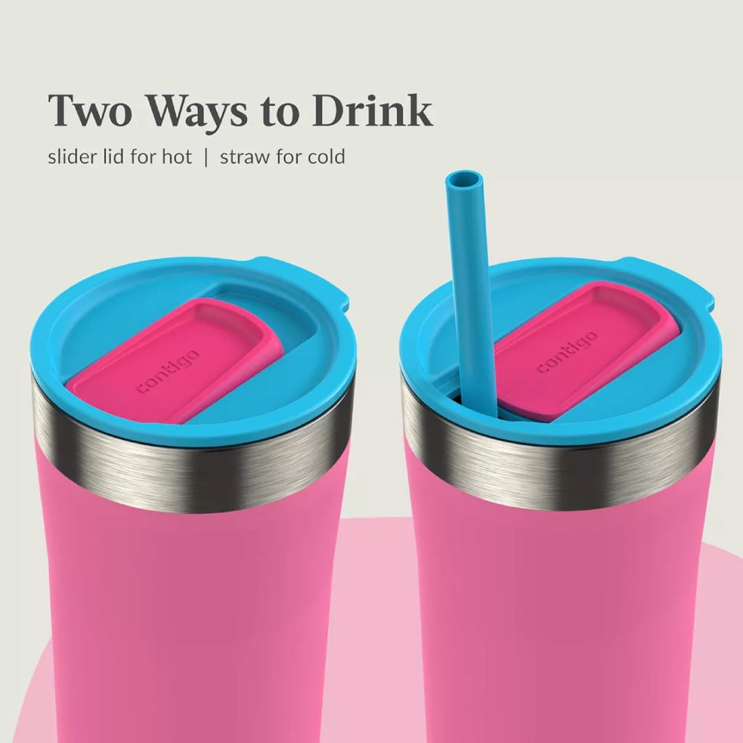 Contigo Vaso Streeterville rosa y turquesa con sorbete 710ml 2205008