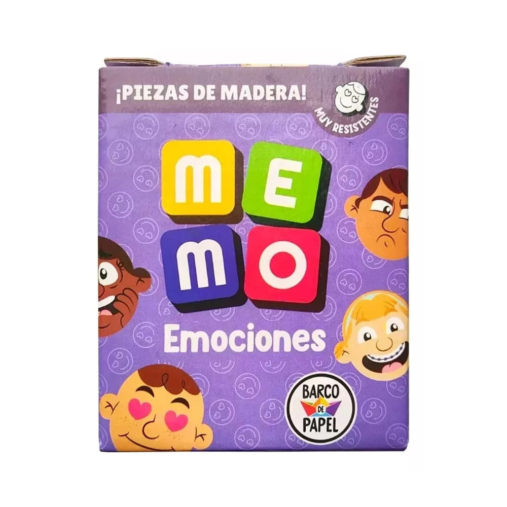Juego Memoria Emociones 20 Fichas Caritas Madera Niños Barco