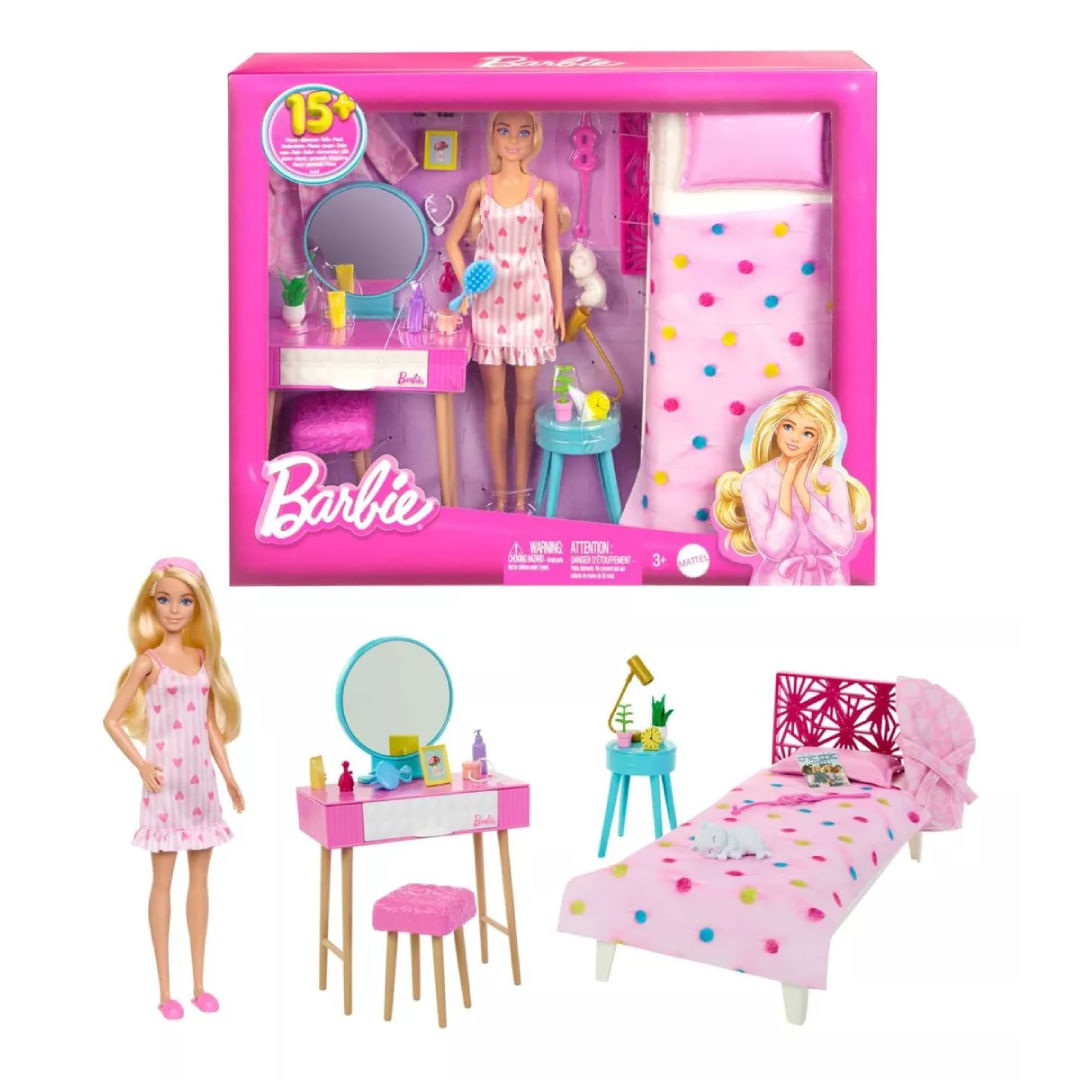 Barbie Muñeca Juego de Dormitorio HPT55