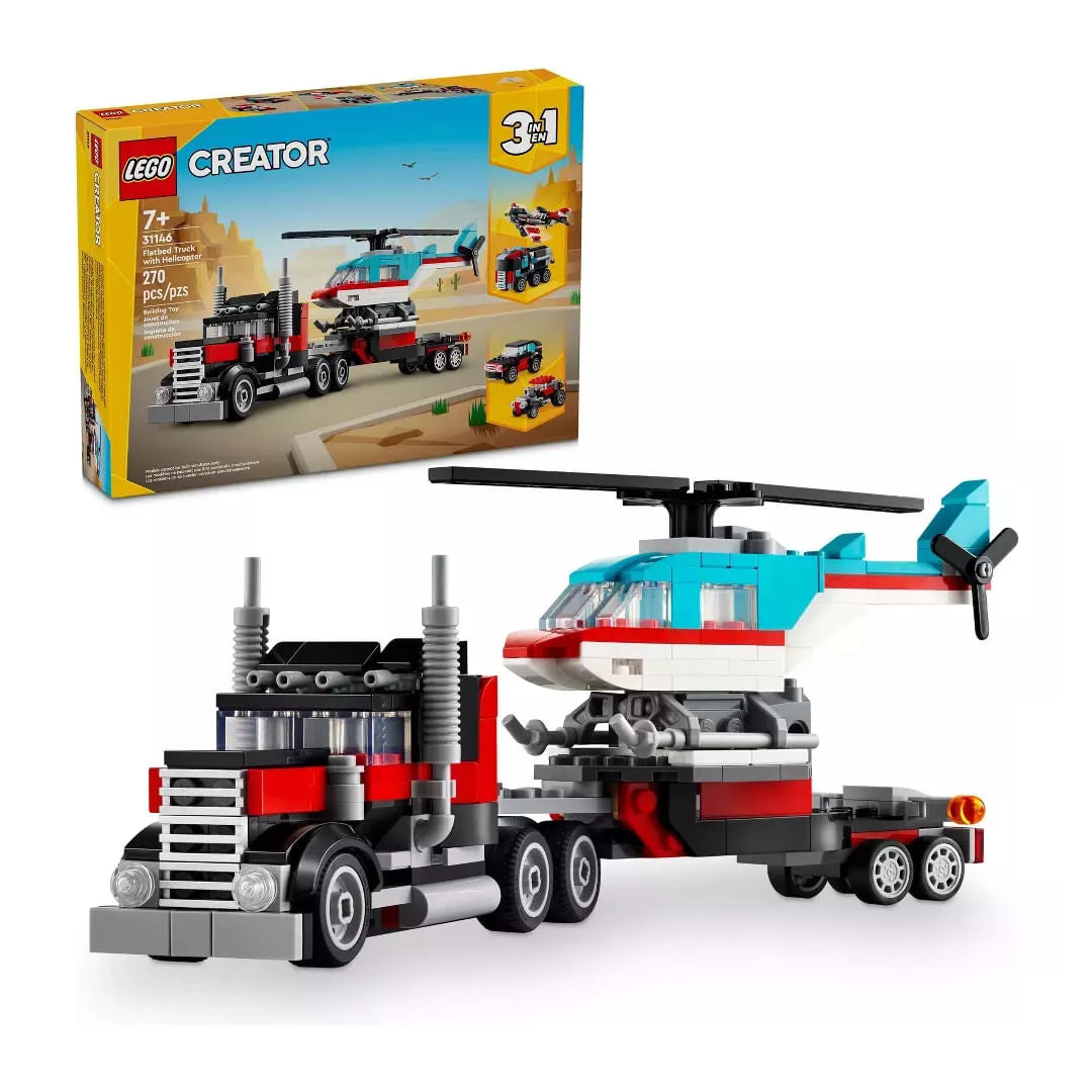 Lego Creator Flatbed Truck with Helicopter 31146