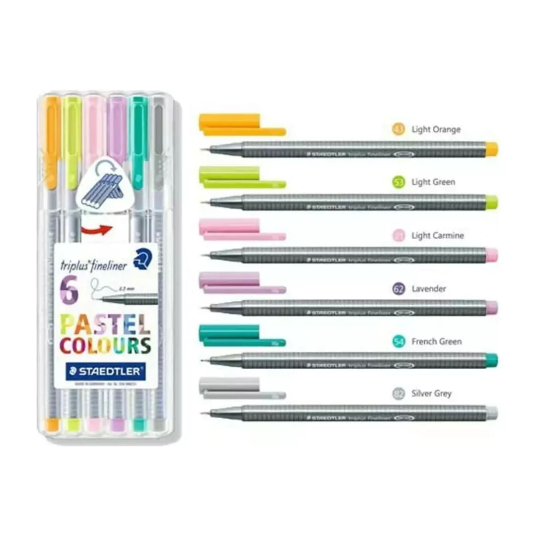 Staedtler Marcadores color pastel con punta de 0,3mm en estuche de 06 unidades MST334CS1