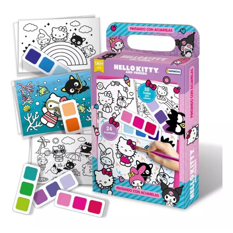 Pintando con acuarelas Hello Kitty KTY09847