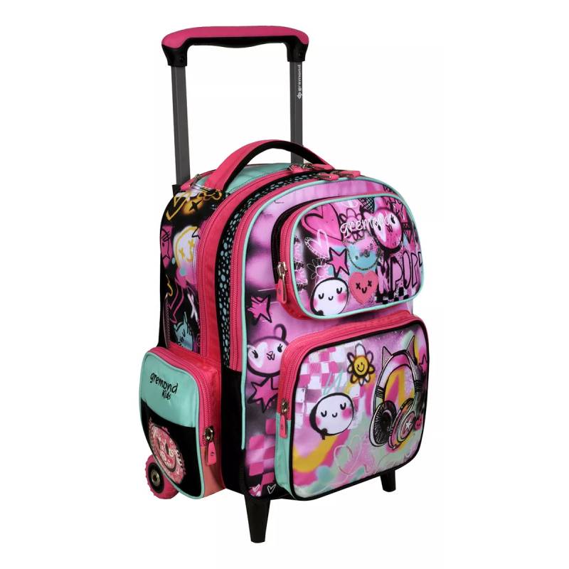Gremond Mochila con carro rosa con graffitti auriculares 5051510056
