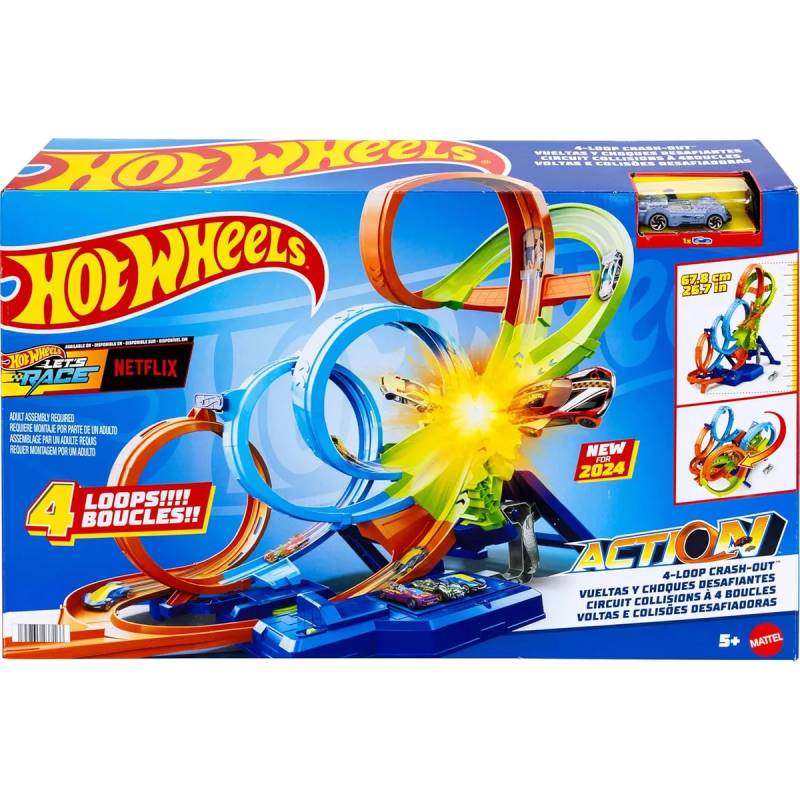 Hot Wheels Action Pista Vueltas y Choques Desafiantes HXR70
