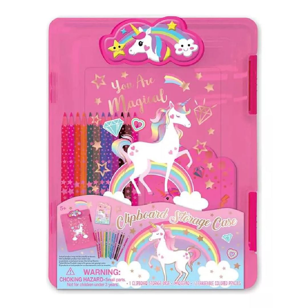Estuche Con Cuaderno Y 12 Lapices Clipboard Storage Hf003