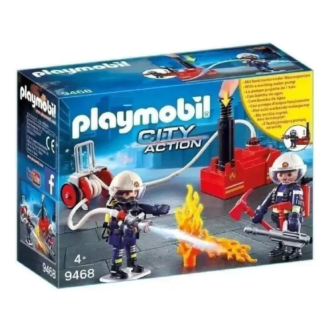 Playmobil Bomberos Con Juego Bomba De Agua 9468