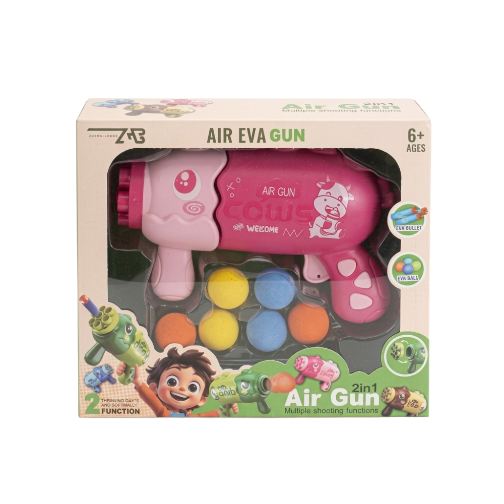 Pistola Dino Lanza Pelotas Air Eva Gun 2 En 1 3104579 Rosa