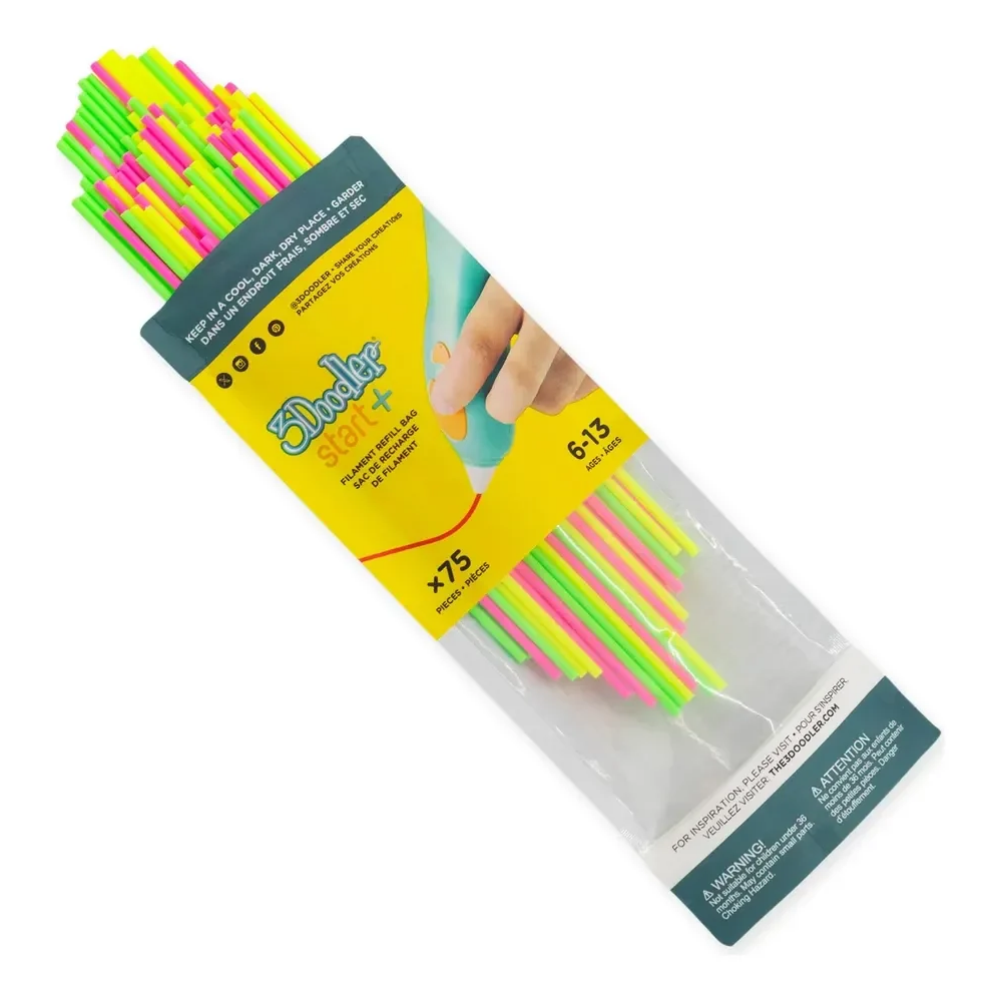 3Doodler Repuesto Start+ Mix 75 Hilos Neon Glow 3DS-ECO-MIX4-75