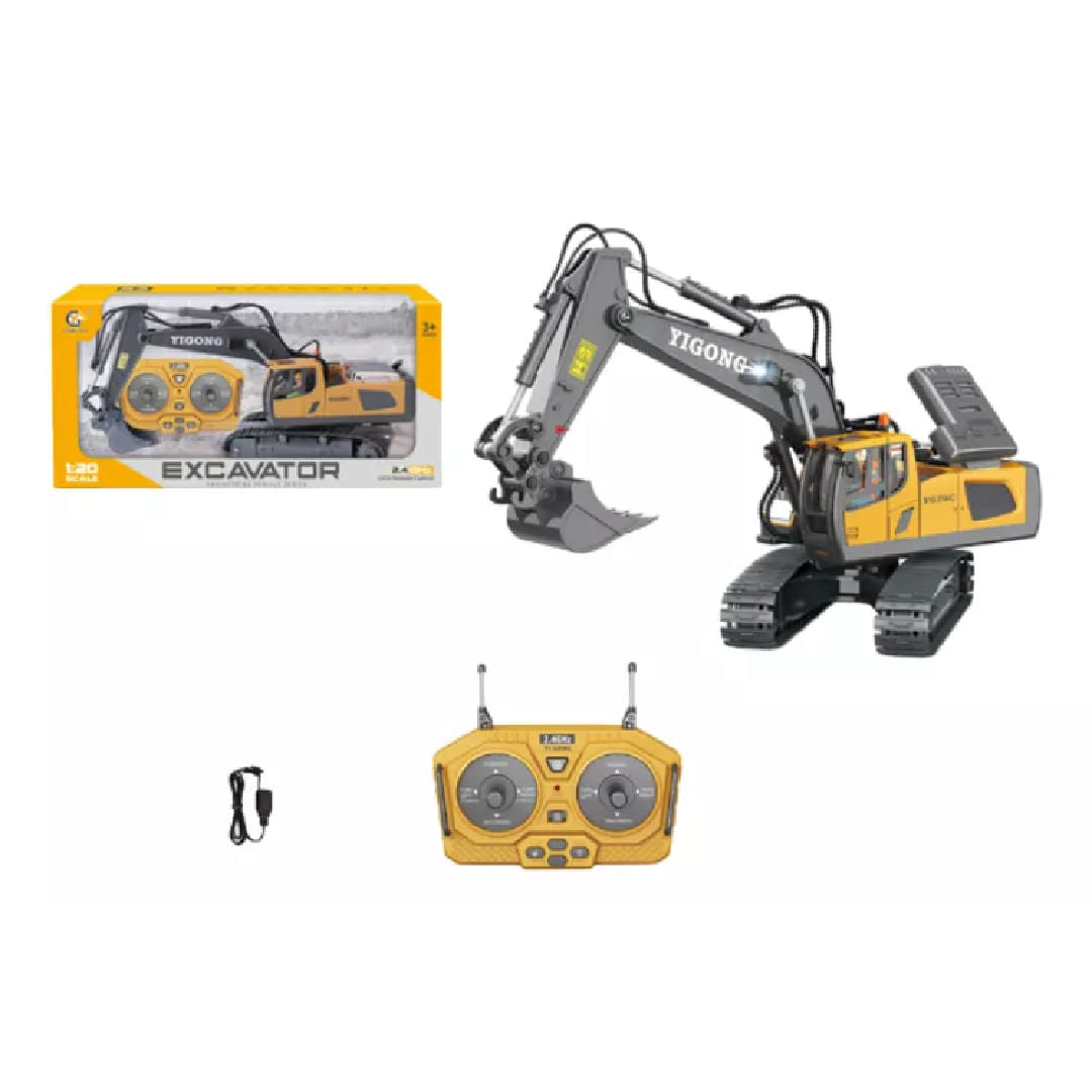 Excavadora 1:20 2.4g R/c Con Luz Y Sonido (11ch) 2308550