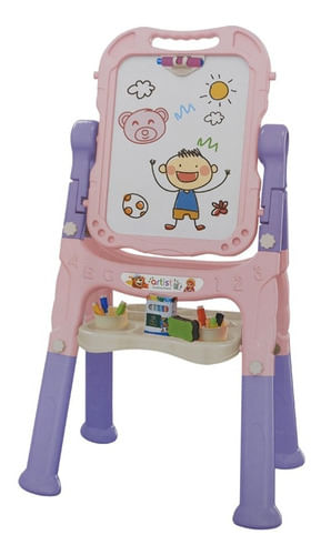 Pizarra con atril Doble 88x49cm Rosa 1780407