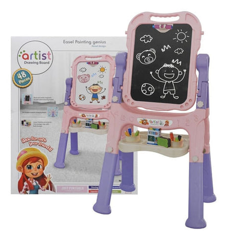 Pizarra con atril Doble 88x49cm Rosa 1780407