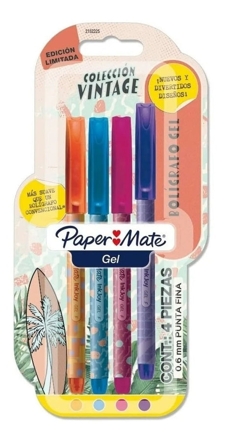 Paper Mate Coleccion Vintage Boligrafos Gel 4 Piezas 2152225