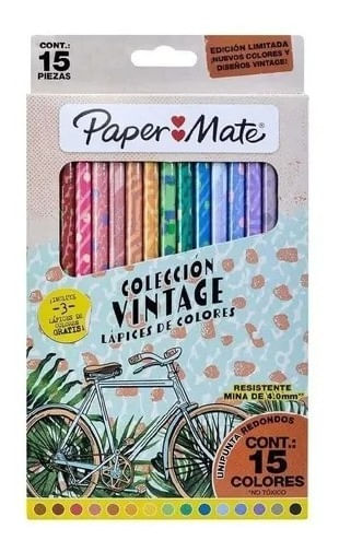 Paper Mate Colección Vintage 15 Lápices De Colores 2152180