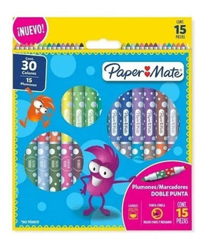 Paper Mate 15 Plumones Marcadores De Doble Punta 2136340