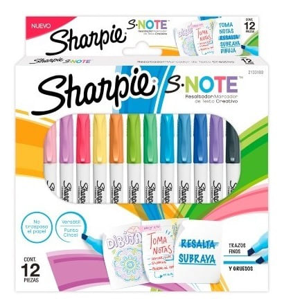 Sharpie Resaltadores S Note 12 Piezas 2133103