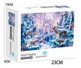 Puzzle 1000 Piezas Castillo En La Nieve Con Lobos Ft329
