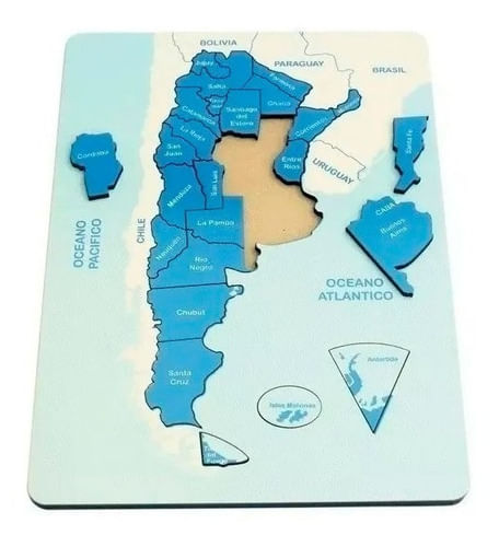 Puzzle Encastre Mapa De Argentina De Madera Earg
