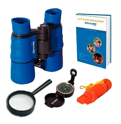 Kit Explorador Galileo Binocular Silvato Espejo Brujula Lupa