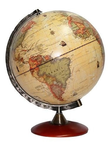 Globo Terráqueo Base Plástico Antiguo 14cm 147aw