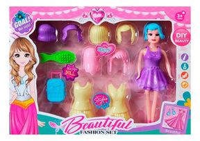 Beautiful Fashion Set Muñeca Con Accesorios 53072