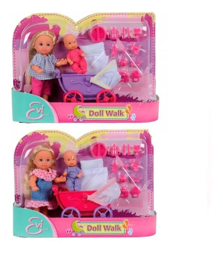 Muñeca Evi Con Coche De Paseo 105736241