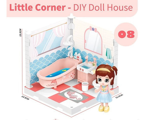 Little Corner Muñecas Con Casa Completa De 8 Ambientes Shine